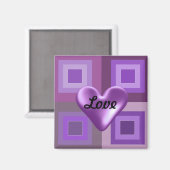 Paarse Puffy Heart Magneet (Voorkant / Achterkant)