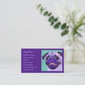 Paarse Pug Visitekaartje (Staand voorkant)