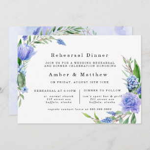 Paarse puistblauw hyacinth Peony repesal Dinner Kaart