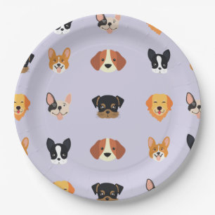 Paarse Puppies Dog Birthday Let's Pawty Papieren Bordje