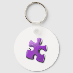 Paarse puzzel! Een ontwerp dat ook voor Autism Bew Sleutelhanger