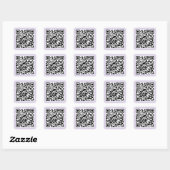 Paarse QR-code Vierkante Sticker (Vel)