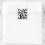 Paarse QR-code Vierkante Sticker (Tas)