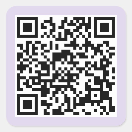 Paarse QR-code Vierkante Sticker (Voorkant)