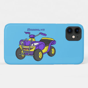 Paarse quad-fietsenafbeelding cartoon iPhone 11 hoesje