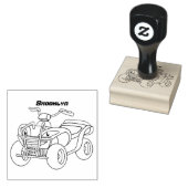 Paarse quad-fietsenafbeelding cartoon rubberstempel (Gestempeld)