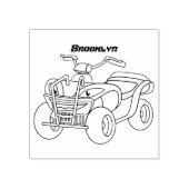Paarse quad-fietsenafbeelding cartoon rubberstempel (Afrduk)