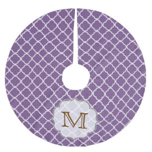Paarse Quarterfoil Monogram Initialen boomrok Kerstboom Rok