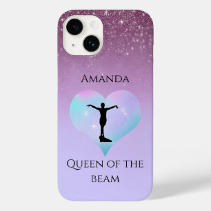 Paarse Queen of the Beam Gymnastiek gepersonalisee Case-Mate iPhone 14 Hoesje