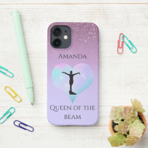 Paarse Queen of the Beam Gymnastiek gepersonalisee iPhone 12 Mini Hoesje