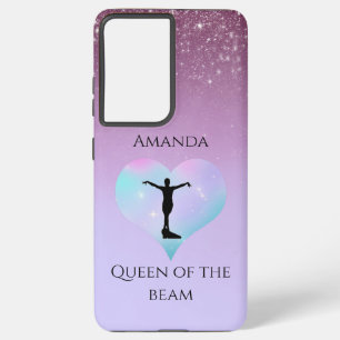 Paarse Queen of the Beam Gymnastiek gepersonalisee Samsung Galaxy Hoesje