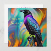 Paarse raaf, noorderlicht achtergrond kaart (Voorkant / Achterkant)