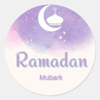 Paarse Ramadan mubark Ronde Sticker