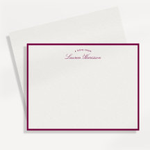 Paarse rand Elegant Modern briefpapier Note Kaart