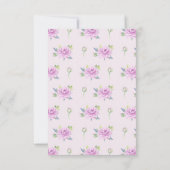 Paarse Ranunculus Lente Bruiloft Antwoord Kaarten (Achterkant)