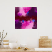 Paarse Red Violet Magenta Blue Abstract Art Print (Keuken)