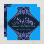 Paarse Reef Party verjaardagsuitnodiging Kaart (Voorkant / Achterkant)