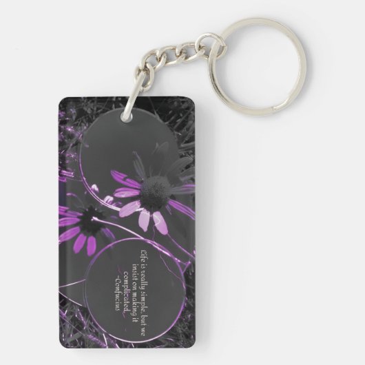 Paarse reflectie sleutelhanger (achterkant)