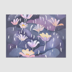 Paarse Regen Bloementuin Decoupage Tissuepapier