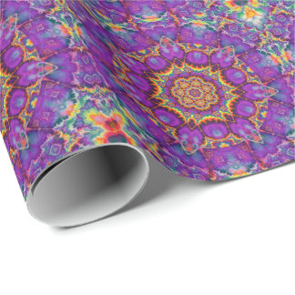 Paarse regenboog Kaleidoscoop-kunst Cadeaupapier