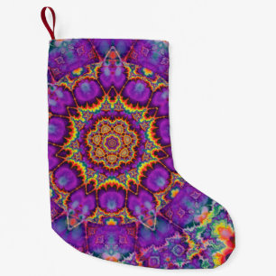 Paarse regenboog Kaleidoscoop-kunst Kleine Kerstsok