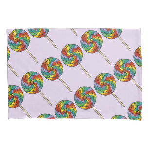 Paarse regenboog Lollipop Snoep Lollings Kussensloop