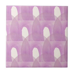 Paarse Regenboog Mid Century Modern Patroon Tegeltje
