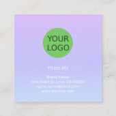 Paarse regenboogkleurige verloopweergave vierkante visitekaartje (Achterkant)