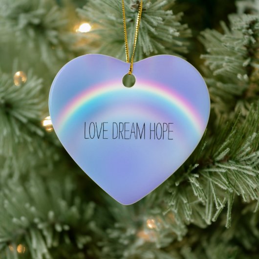 Paarse regenboogliefde Dream Hope gepersonaliseerd Keramisch Ornament (Boom)