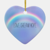 Paarse regenboogliefde Dream Hope gepersonaliseerd Keramisch Ornament (Voorkant)