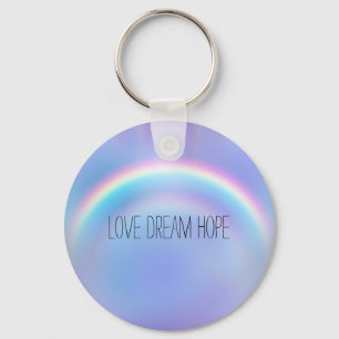 Paarse regenboogliefde Dream Hope gepersonaliseerd Sleutelhanger