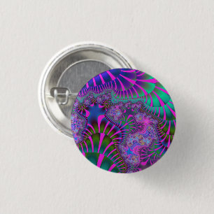 Paarse regenboogsmelt ronde button 3,2 cm