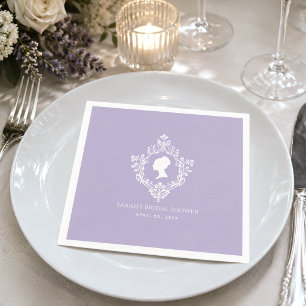 Paarse Regency Bruidsfeest Vintage Dame Lavendel Servet
