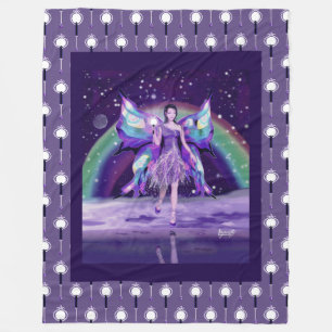 Paarse regenfee Fleece Blanket Deken