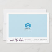 Paarse Relax Script Sla de datumfoto op Save The Date (Voorkant)