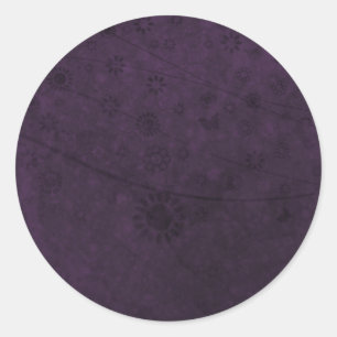 Paarse rempedonbloemen en vlinderbloemigen Abstrac Ronde Sticker