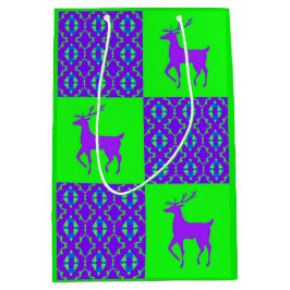 Paarse rendieren medium cadeauzakje