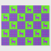 Paarse rendierKerstmis Cadeaupapier (Vlak)