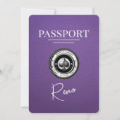 Paarse Reno Paspoort Bewaar de datum Save The Date (Voorkant)