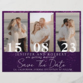 Paarse reservekopieer foto's opslaan Datum Kaart (Voorkant)