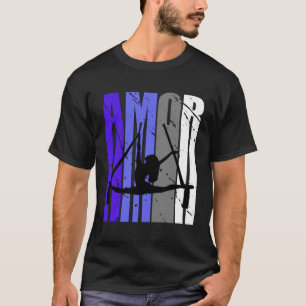 Paarse Retro Amor Air Yoga Fan Aerialist Squad Vin T-shirt