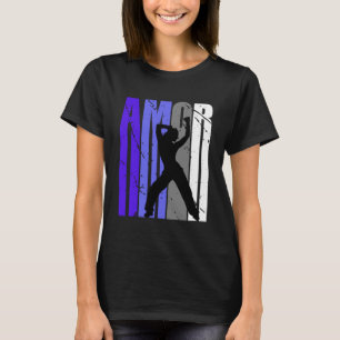 Paarse Retro Amor Dance Fan Squad Kleur T-shirt