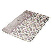 Paarse Retro Modern Polka Dots Badmat (Gekanteld)