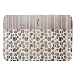 Paarse Retro Modern Polka Dots Badmat