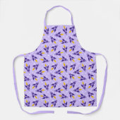 Paarse Retro Raket Pattern Schort (Voorkant)