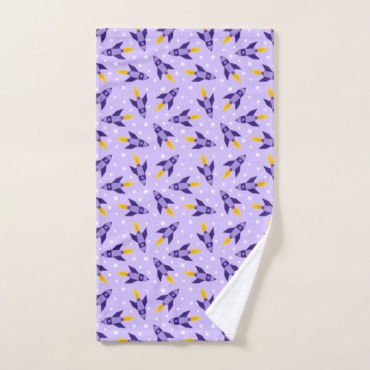 Paarse retro Rocket Bath-handdoekset Bad Handdoek (Handdoek)
