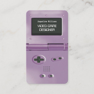Paarse Retro Stijl Gameconsole Gameontwerper Visitekaartje