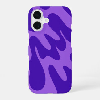 Paarse Retro Stijl Golven Hoortelefoonhoes iPhone 16 Hoesje