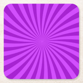 Paarse Retro Sunburst Achtergrond Vierkante Kartonnen Onderzetter