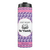 Paarse Retro Water Pattern Kano Otter Aangepaste N Thermosbeker (Voorkant)